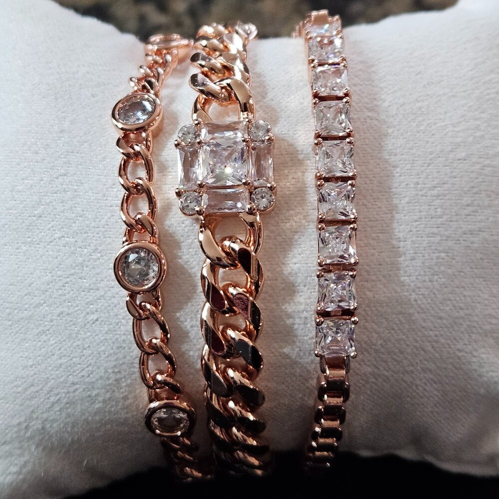 Bomb Party Luxe Layers Rose Gold Bracelet Set